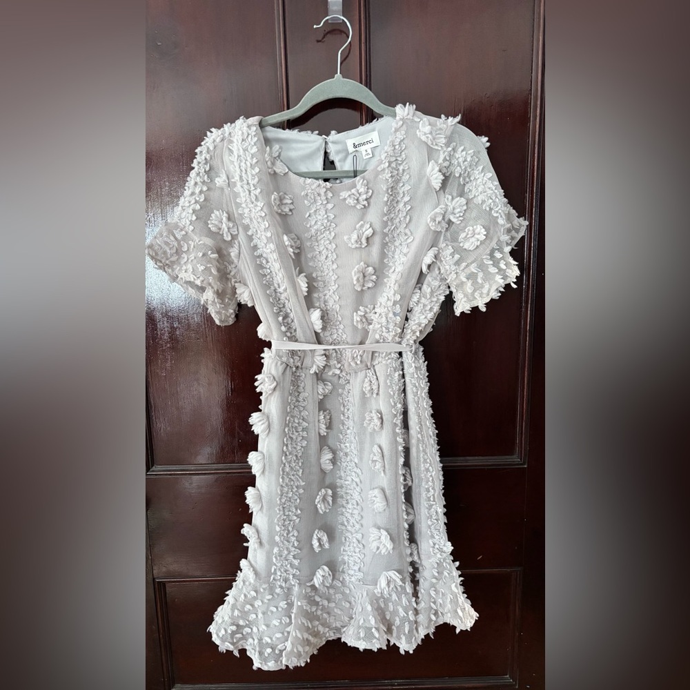 Gray/Silver Floral Dress
